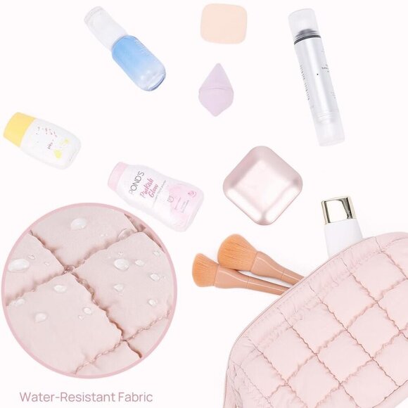 Puffer Makeup Bags for Women, Nylon Puffy Padded Make Up Bags for Women Makeup O - Picture 2 of 7